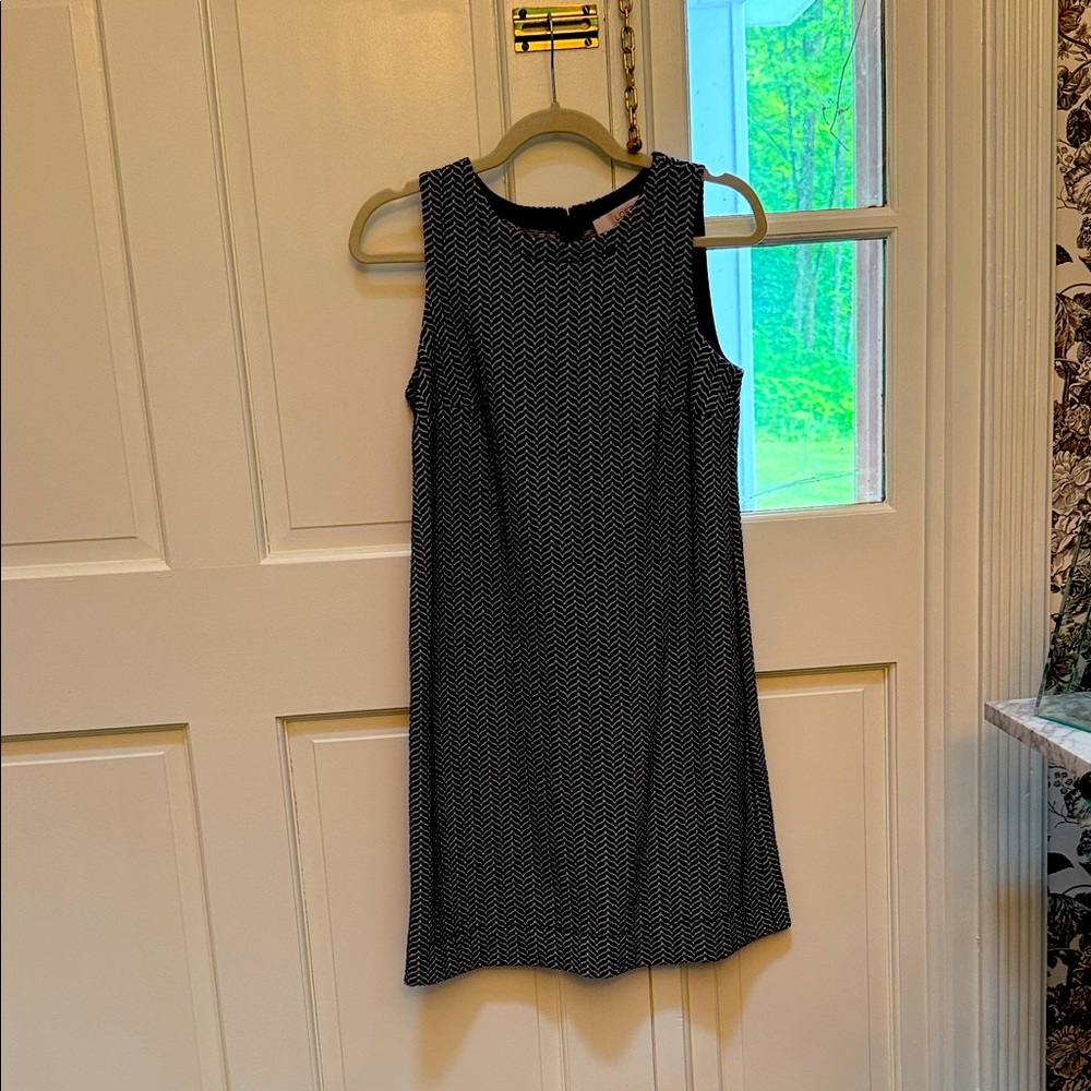 LOFT Black and White Zigzag Mini Dress